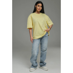 Футболка женская "Винтаж" кулирка пенье деворе (р-ры: 48-58) желтый