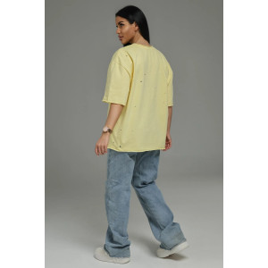 Футболка женская "Винтаж" кулирка пенье деворе (р-ры: 48-58) желтый