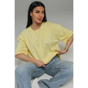 Футболка женская "Винтаж" кулирка пенье деворе (р-ры: 48-58) желтый