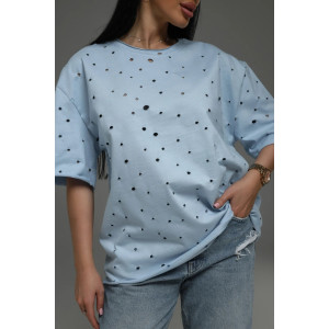 Футболка женская "Винтаж" кулирка пенье деворе (р-ры: 48-58) голубой