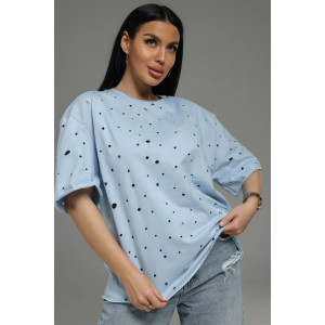 Футболка женская "Винтаж" кулирка пенье деворе (р-ры: 48-58) голубой