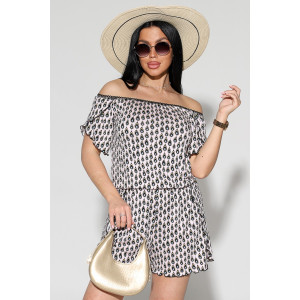 Комбинезон женский №2190/2 вискоза (р-ры: 44-54) белый-капли