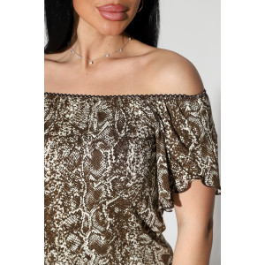 Комбинезон женский №2190/3 вискоза (р-ры: 44-54) коричневый-змея