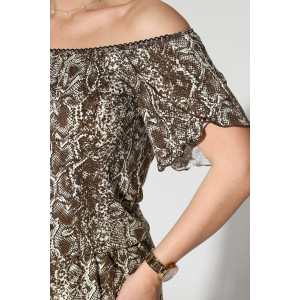 Комбинезон женский №2190/3 вискоза (р-ры: 44-54) коричневый-змея