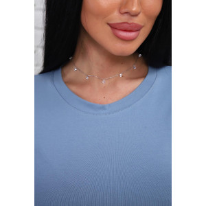 Футболка женская 01078 кулирка с лайкрой (р-ры: 44-54) серо-голубой