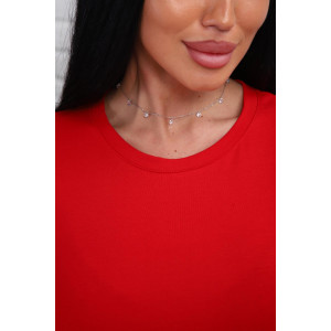 Футболка женская 01078 кулирка с лайкрой (р-ры: 44-54) красный