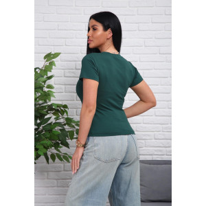 Футболка женская 01078 кулирка с лайкрой (р-ры: 44-54) зеленый