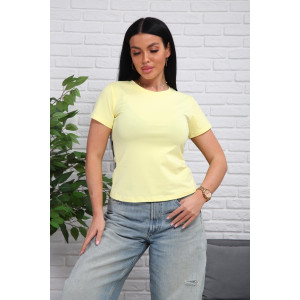 Футболка женская 01078 кулирка с лайкрой (р-ры: 44-54) желтый