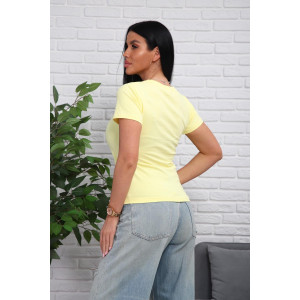 Футболка женская 01078 кулирка с лайкрой (р-ры: 44-54) желтый