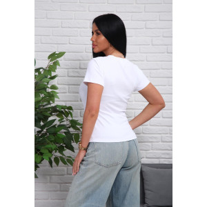 Футболка женская 01078 кулирка с лайкрой (р-ры: 44-54) белый
