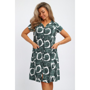 Халат женский "Юлия" Х1 кулирка (р-ры: 46-60) зеленый