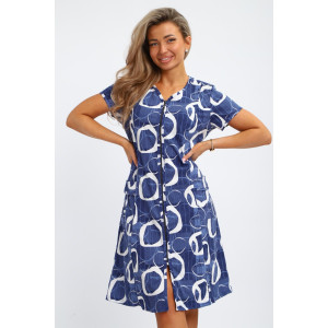 Халат женский "Юлия" Х1 кулирка (р-ры: 46-60) индиго