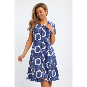 Халат женский "Юлия" Х1 кулирка (р-ры: 46-60) индиго