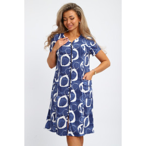 Халат женский "Юлия" Х1 кулирка (р-ры: 46-60) индиго