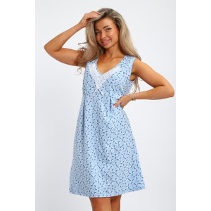 Сорочка женская "Адель" М234 кулирка (р-ры: 46-60) голубой