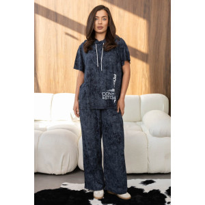 Костюм двойка женский 2174 кулирка (р-ры: 48-62) темно-синий