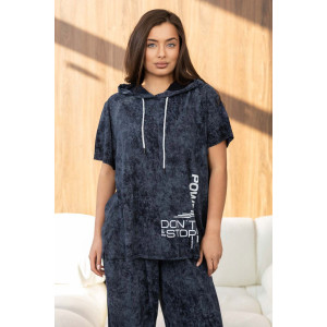 Костюм двойка женский 2174 кулирка (р-ры: 48-62) темно-синий