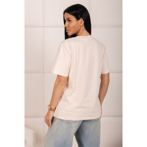 Футболка женская 2154 кулирка с лайкрой (р-ры: 46-56) молочный