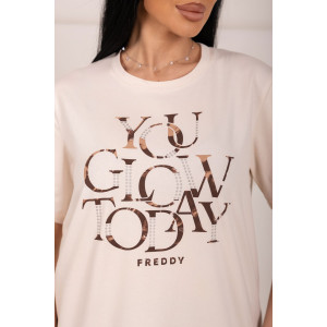 Футболка женская 2154 кулирка с лайкрой (р-ры: 46-56) молочный