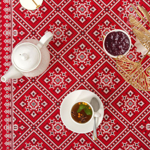 Скатерть из рогожки "Народные узоры"