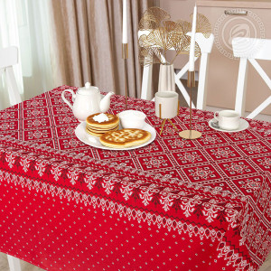 Скатерть из рогожки "Народные узоры"