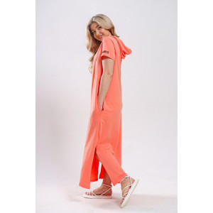 Платье-мантия женское 970 кулирка с лайкрой пенье (р-ры: 44-58) коралл