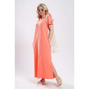 Платье-мантия женское 970 кулирка с лайкрой пенье (р-ры: 44-58) коралл