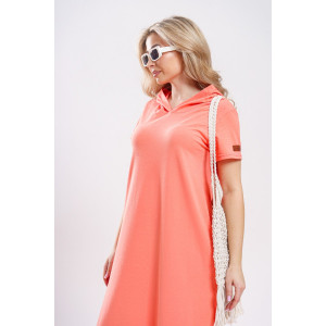 Платье-мантия женское 970 кулирка с лайкрой пенье (р-ры: 44-58) коралл