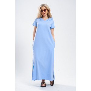 Платье-мантия женское 970 кулирка с лайкрой пенье (р-ры: 44-58) голубой Платье-мантия женское 970 кулирка с лайкрой пенье (р-ры: 44-58) голубой