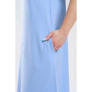 Платье-мантия женское 970 кулирка с лайкрой пенье (р-ры: 44-58) голубой Платье-мантия женское 970 кулирка с лайкрой пенье (р-ры: 44-58) голубой