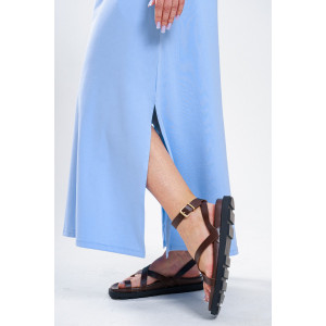 Платье-мантия женское 970 кулирка с лайкрой пенье (р-ры: 44-58) голубой Платье-мантия женское 970 кулирка с лайкрой пенье (р-ры: 44-58) голубой