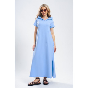 Платье-мантия женское 970 кулирка с лайкрой пенье (р-ры: 44-58) голубой Платье-мантия женское 970 кулирка с лайкрой пенье (р-ры: 44-58) голубой