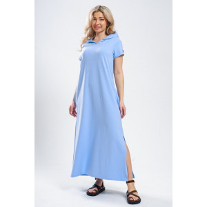 Платье-мантия женское 970 кулирка с лайкрой пенье (р-ры: 44-58) голубой Платье-мантия женское 970 кулирка с лайкрой пенье (р-ры: 44-58) голубой