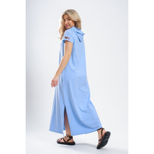 Платье-мантия женское 970 кулирка с лайкрой пенье (р-ры: 44-58) голубой Платье-мантия женское 970 кулирка с лайкрой пенье (р-ры: 44-58) голубой