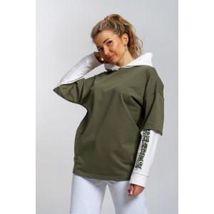 Туника женская 982 футер с лайкрой (р-ры: 44-58) хаки