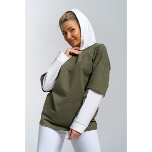 Туника женская 982 футер с лайкрой (р-ры: 44-58) хаки