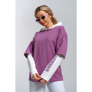 Туника женская 982 футер с лайкрой (р-ры: 44-58) св.брусника