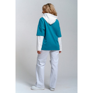 Туника женская 982 футер с лайкрой (р-ры: 44-58) мор.волна