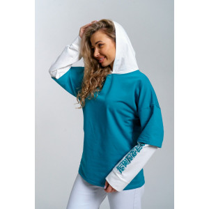 Туника женская 982 футер с лайкрой (р-ры: 44-58) мор.волна