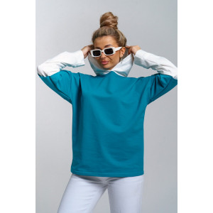 Туника женская 982 футер с лайкрой (р-ры: 44-58) мор.волна