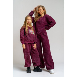 Костюм двойка женский 983 футер 3-х нитка с начёсом пенье (р-ры: 44-54) марсал винтаж Костюм двойка женский 983 футер 3-х нитка с начёсом пенье (р-ры: 44-54) марсал винтаж