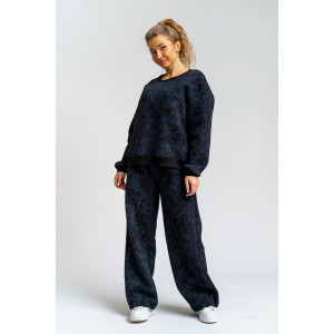 Костюм двойка женский 983 футер 3-х нитка с начёсом пенье (р-ры: 44-54) черный винтаж Костюм двойка женский 983 футер 3-х нитка с начёсом пенье (р-ры: 44-54) черный винтаж