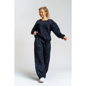 Костюм двойка женский 983 футер 3-х нитка с начёсом пенье (р-ры: 44-54) черный винтаж Костюм двойка женский 983 футер 3-х нитка с начёсом пенье (р-ры: 44-54) черный винтаж