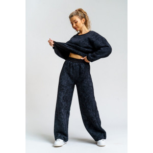 Костюм двойка женский 983 футер 3-х нитка с начёсом пенье (р-ры: 44-54) черный винтаж Костюм двойка женский 983 футер 3-х нитка с начёсом пенье (р-ры: 44-54) черный винтаж