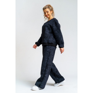 Костюм двойка женский 983 футер 3-х нитка с начёсом пенье (р-ры: 44-54) черный винтаж Костюм двойка женский 983 футер 3-х нитка с начёсом пенье (р-ры: 44-54) черный винтаж