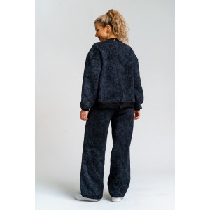 Костюм двойка женский 983 футер 3-х нитка с начёсом пенье (р-ры: 44-54) черный винтаж Костюм двойка женский 983 футер 3-х нитка с начёсом пенье (р-ры: 44-54) черный винтаж