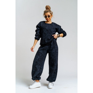 Костюм двойка женский 983 футер 3-х нитка с начёсом пенье (р-ры: 44-54) черный винтаж Костюм двойка женский 983 футер 3-х нитка с начёсом пенье (р-ры: 44-54) черный винтаж