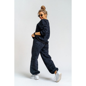 Костюм двойка женский 983 футер 3-х нитка с начёсом пенье (р-ры: 44-54) черный винтаж Костюм двойка женский 983 футер 3-х нитка с начёсом пенье (р-ры: 44-54) черный винтаж