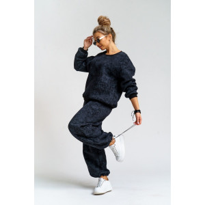 Костюм двойка женский 983 футер 3-х нитка с начёсом пенье (р-ры: 44-54) черный винтаж Костюм двойка женский 983 футер 3-х нитка с начёсом пенье (р-ры: 44-54) черный винтаж