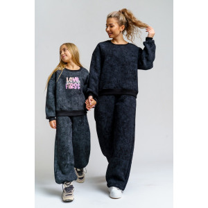 Костюм двойка женский 983 футер 3-х нитка с начёсом пенье (р-ры: 44-54) черный винтаж Костюм двойка женский 983 футер 3-х нитка с начёсом пенье (р-ры: 44-54) черный винтаж